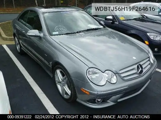 2009 Mercedes-Benz Clk350 VIN: WDBTJ56H19F264616 Lot: 9391222