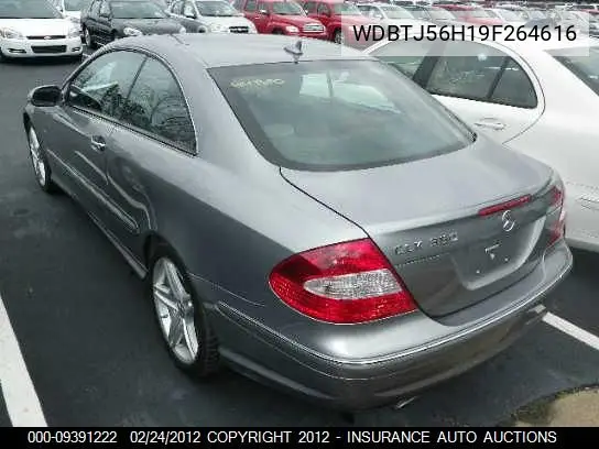 2009 Mercedes-Benz Clk350 VIN: WDBTJ56H19F264616 Lot: 9391222