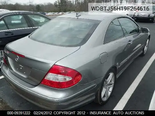 2009 Mercedes-Benz Clk350 VIN: WDBTJ56H19F264616 Lot: 9391222