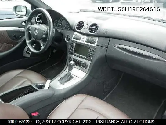 2009 Mercedes-Benz Clk350 VIN: WDBTJ56H19F264616 Lot: 9391222