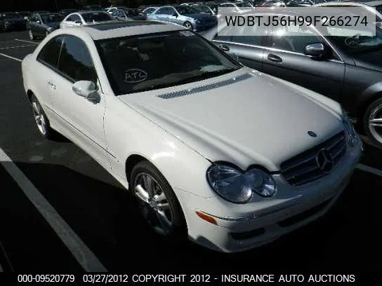 2009 Mercedes-Benz Clk350 VIN: WDBTJ56H99F266274 Lot: 9520779