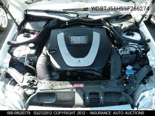 2009 Mercedes-Benz Clk350 VIN: WDBTJ56H99F266274 Lot: 9520779