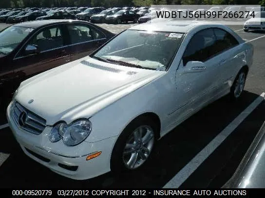 2009 Mercedes-Benz Clk350 VIN: WDBTJ56H99F266274 Lot: 9520779