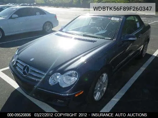 2009 Mercedes-Benz Clk350 VIN: WDBTK56F89F260347 Lot: 9520806