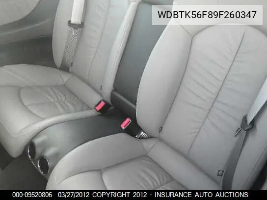 2009 Mercedes-Benz Clk350 VIN: WDBTK56F89F260347 Lot: 9520806