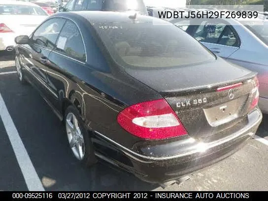 2009 Mercedes-Benz Clk350 VIN: WDBTJ56H29F269839 Lot: 9525116