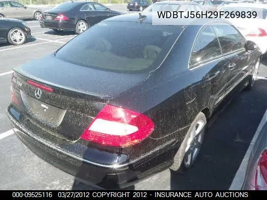 2009 Mercedes-Benz Clk350 VIN: WDBTJ56H29F269839 Lot: 9525116
