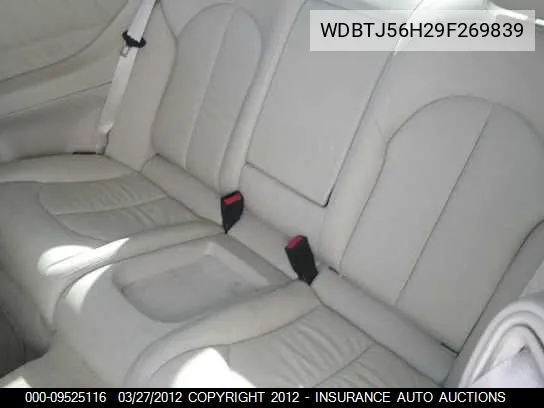 2009 Mercedes-Benz Clk350 VIN: WDBTJ56H29F269839 Lot: 9525116