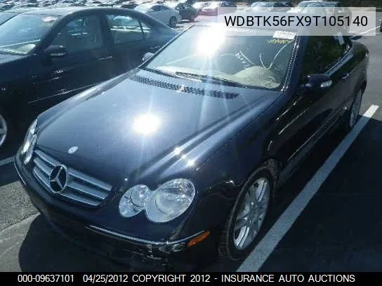 2009 Mercedes-Benz Clk350 VIN: WDBTK56FX9T105140 Lot: 9637101