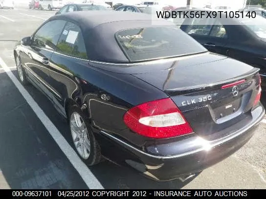 2009 Mercedes-Benz Clk350 VIN: WDBTK56FX9T105140 Lot: 9637101