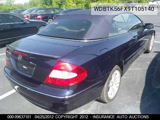 2009 Mercedes-Benz Clk350 VIN: WDBTK56FX9T105140 Lot: 9637101