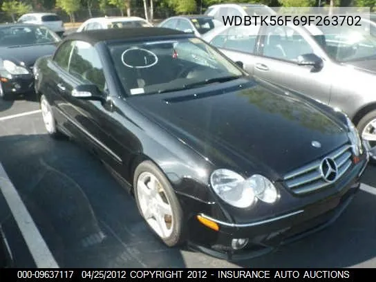 2009 Mercedes-Benz Clk350 VIN: WDBTK56F69F263702 Lot: 9637117