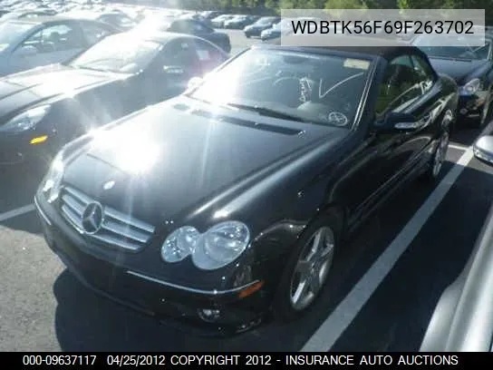 2009 Mercedes-Benz Clk350 VIN: WDBTK56F69F263702 Lot: 9637117