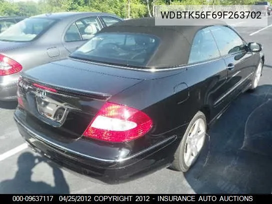 2009 Mercedes-Benz Clk350 VIN: WDBTK56F69F263702 Lot: 9637117