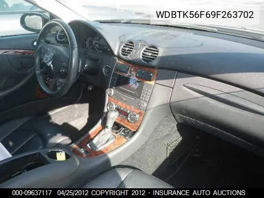 2009 Mercedes-Benz Clk350 VIN: WDBTK56F69F263702 Lot: 9637117