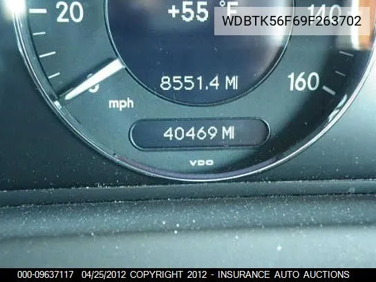 2009 Mercedes-Benz Clk350 VIN: WDBTK56F69F263702 Lot: 9637117