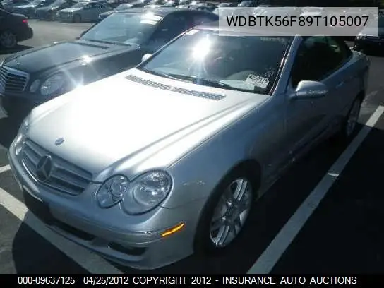 2009 Mercedes-Benz Clk350 VIN: WDBTK56F89T105007 Lot: 9637125