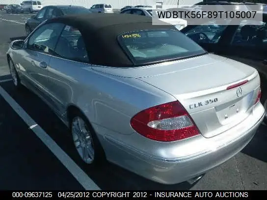 2009 Mercedes-Benz Clk350 VIN: WDBTK56F89T105007 Lot: 9637125