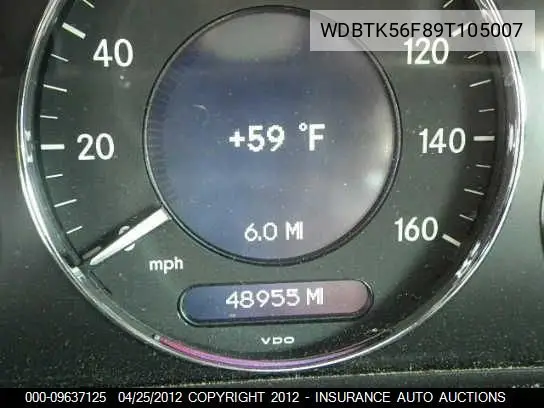 2009 Mercedes-Benz Clk350 VIN: WDBTK56F89T105007 Lot: 9637125
