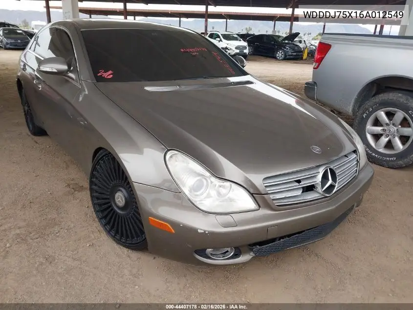 2006 Mercedes-Benz Cls 500 VIN: WDDDJ75X16A012549 Lot: 44407178