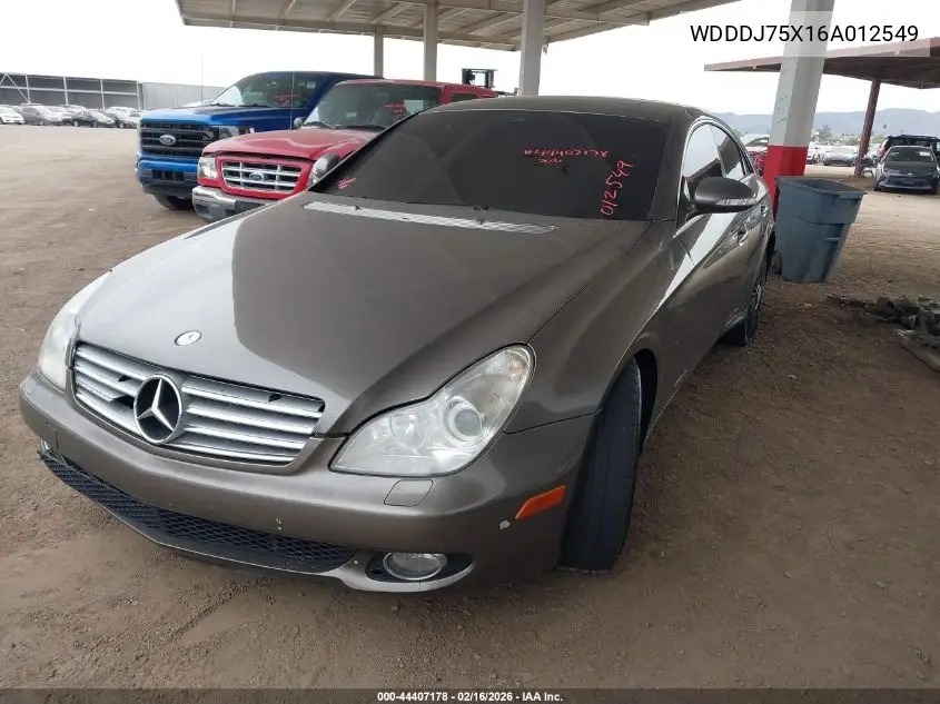 2006 Mercedes-Benz Cls 500 VIN: WDDDJ75X16A012549 Lot: 44407178
