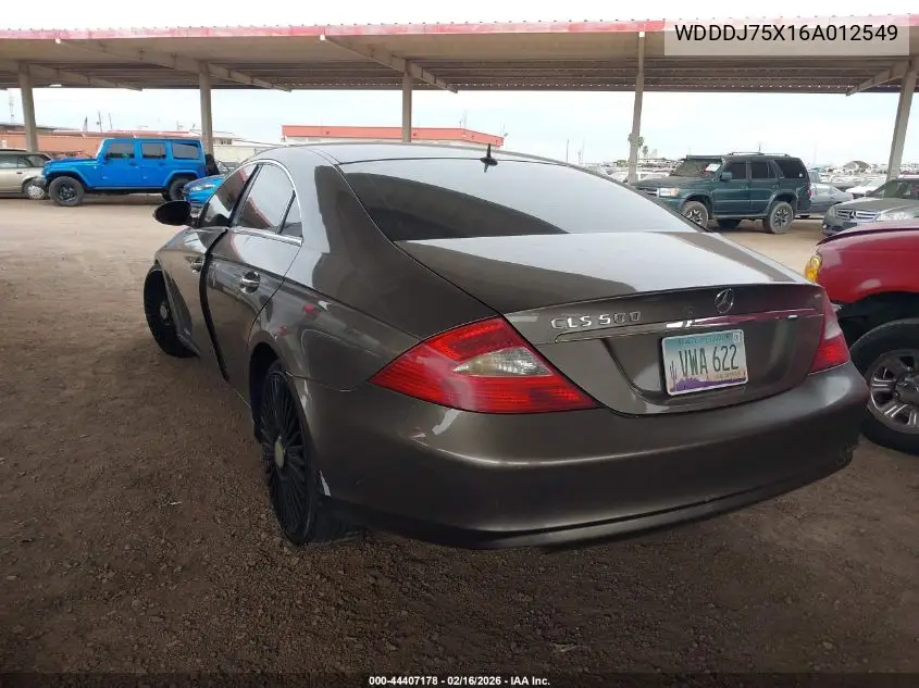 2006 Mercedes-Benz Cls 500 VIN: WDDDJ75X16A012549 Lot: 44407178
