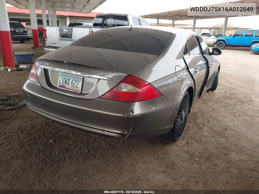 2006 Mercedes-Benz Cls 500 VIN: WDDDJ75X16A012549 Lot: 44407178