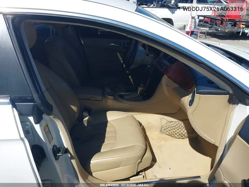 2006 Mercedes-Benz Cls 500 VIN: WDDDJ75X26A063316 Lot: 44640805