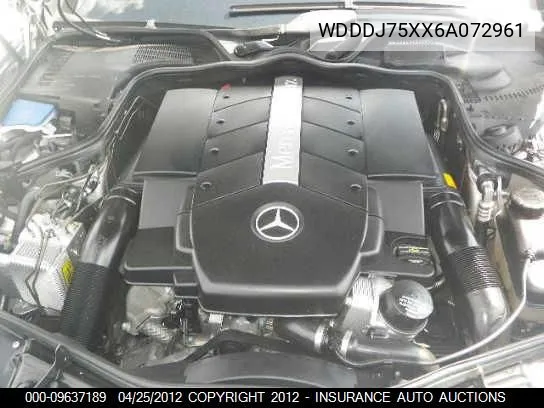 2006 Mercedes-Benz Cls500C VIN: WDDDJ75XX6A072961 Lot: 9637189