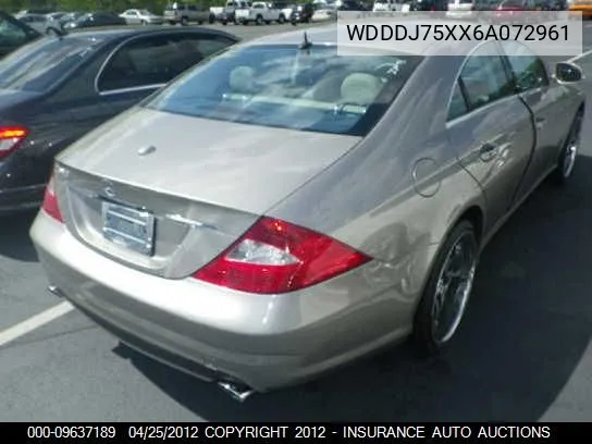 2006 Mercedes-Benz Cls500C VIN: WDDDJ75XX6A072961 Lot: 9637189