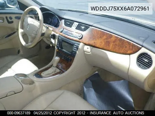 2006 Mercedes-Benz Cls500C VIN: WDDDJ75XX6A072961 Lot: 9637189