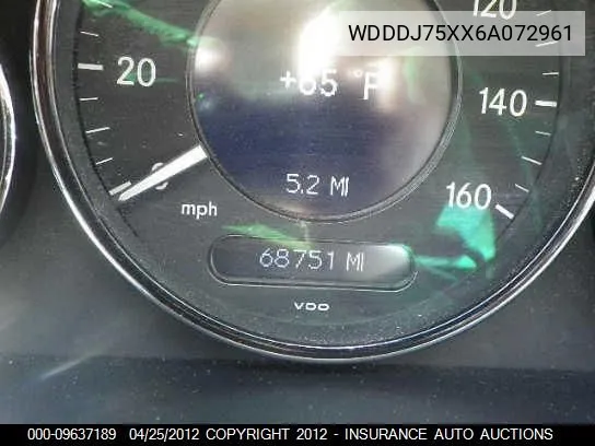 2006 Mercedes-Benz Cls500C VIN: WDDDJ75XX6A072961 Lot: 9637189