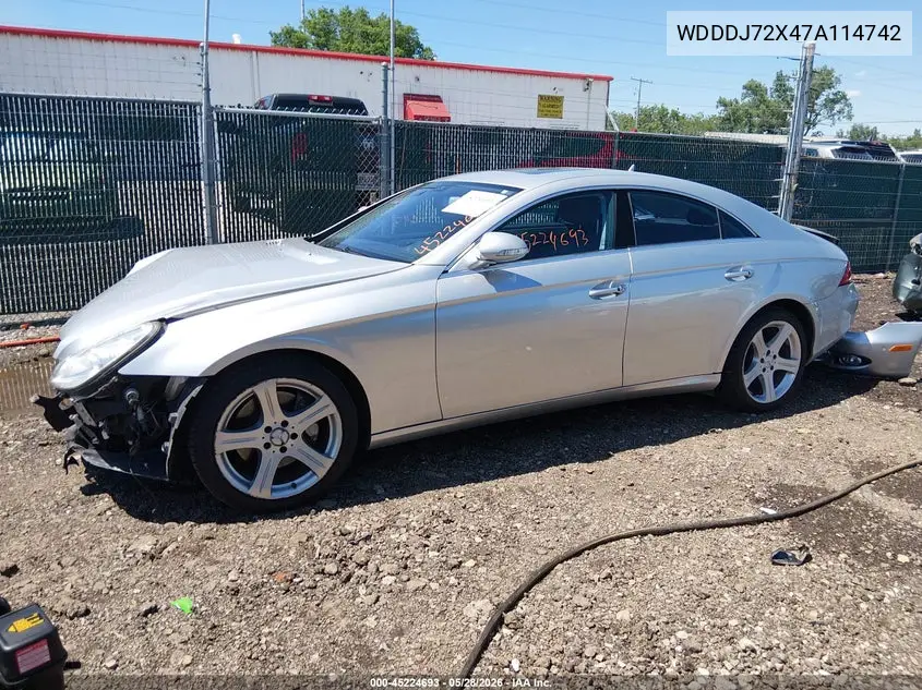2007 Mercedes-Benz Cls 550 VIN: WDDDJ72X47A114742 Lot: 45224693