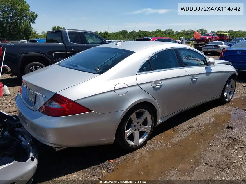 2007 Mercedes-Benz Cls 550 VIN: WDDDJ72X47A114742 Lot: 45224693