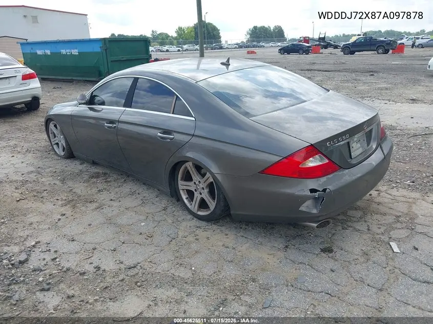 2007 Mercedes-Benz Cls 550 VIN: WDDDJ72X87A097878 Lot: 45625511