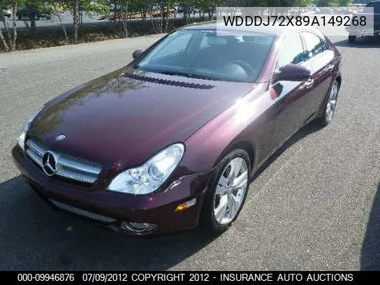 2009 Mercedes-Benz Cls550 VIN: WDDDJ72X89A149268 Lot: 9946876