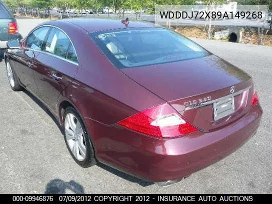 2009 Mercedes-Benz Cls550 VIN: WDDDJ72X89A149268 Lot: 9946876