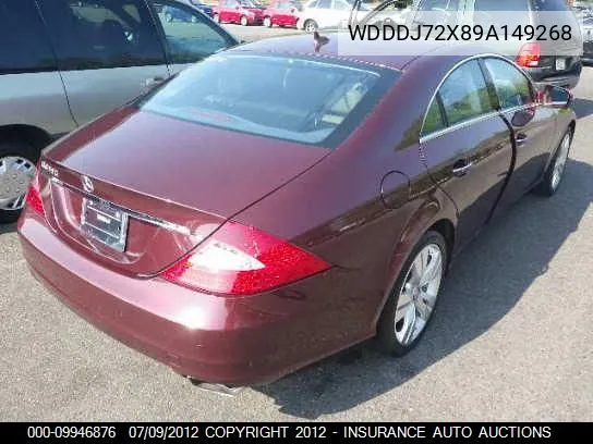 2009 Mercedes-Benz Cls550 VIN: WDDDJ72X89A149268 Lot: 9946876