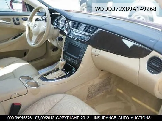 2009 Mercedes-Benz Cls550 VIN: WDDDJ72X89A149268 Lot: 9946876