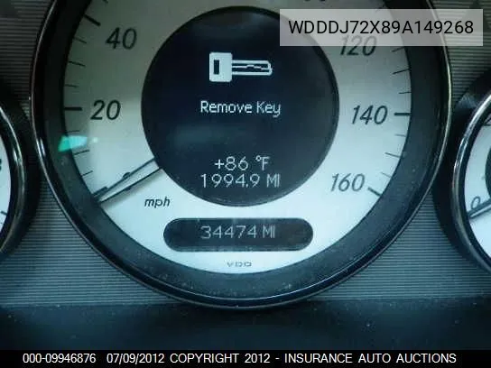 2009 Mercedes-Benz Cls550 VIN: WDDDJ72X89A149268 Lot: 9946876