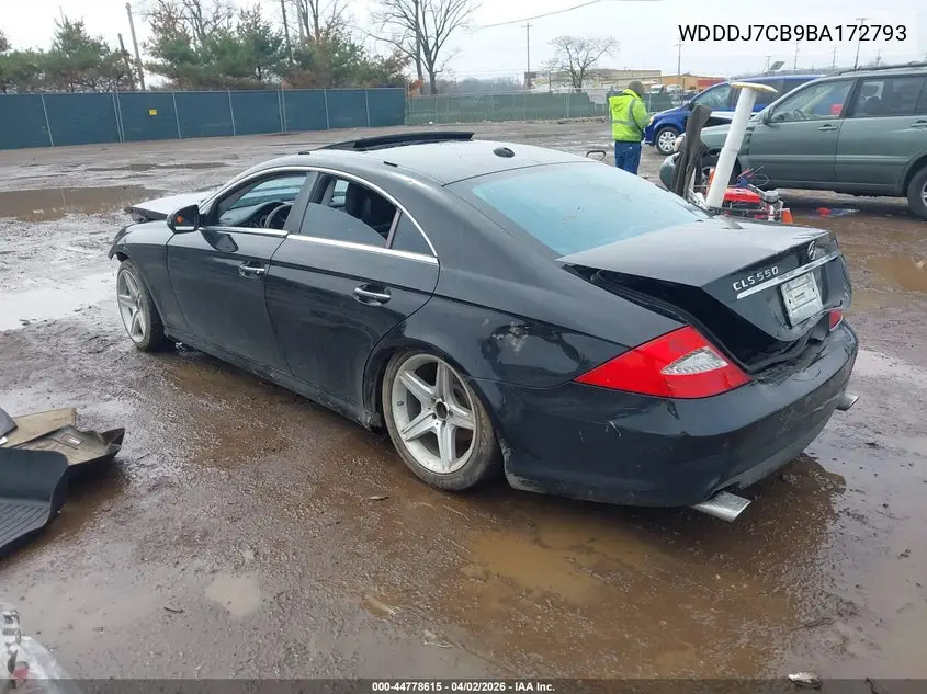 2011 Mercedes-Benz Cls 550 VIN: WDDDJ7CB9BA172793 Lot: 44778615