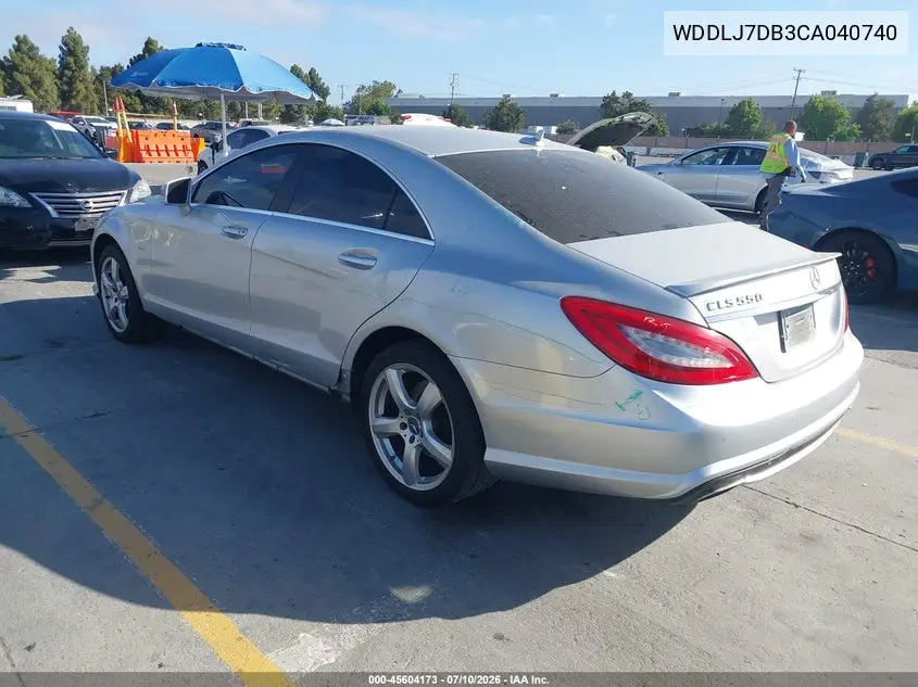 2012 Mercedes-Benz Cls 550 VIN: WDDLJ7DB3CA040740 Lot: 45604173