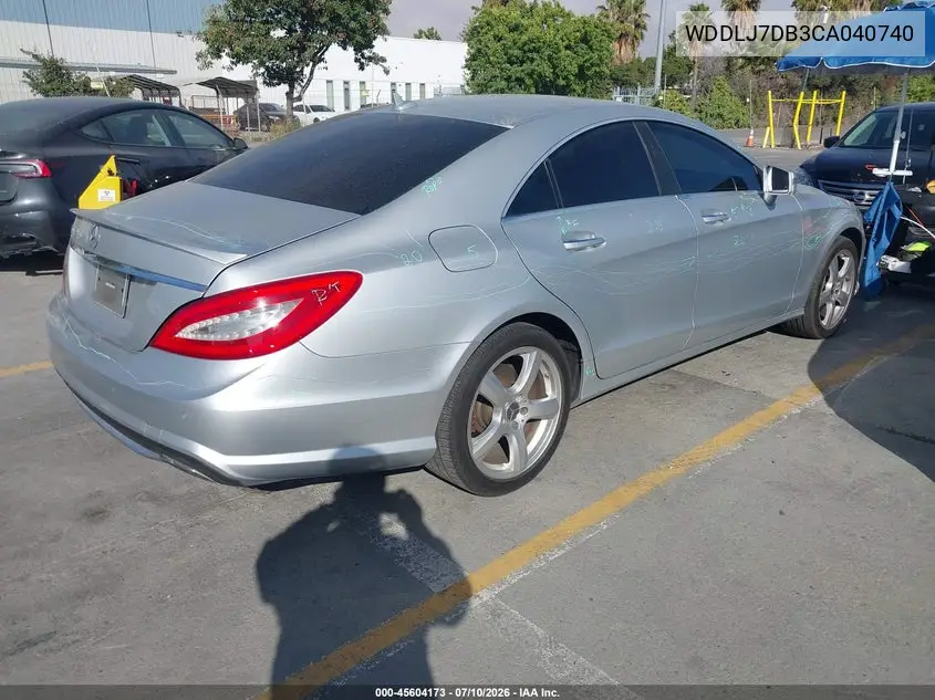 2012 Mercedes-Benz Cls 550 VIN: WDDLJ7DB3CA040740 Lot: 45604173