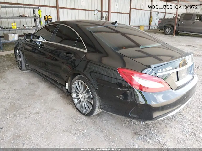 2016 Mercedes-Benz Cls 550 VIN: WDDLJ7DB1GA184972 Lot: 45481873