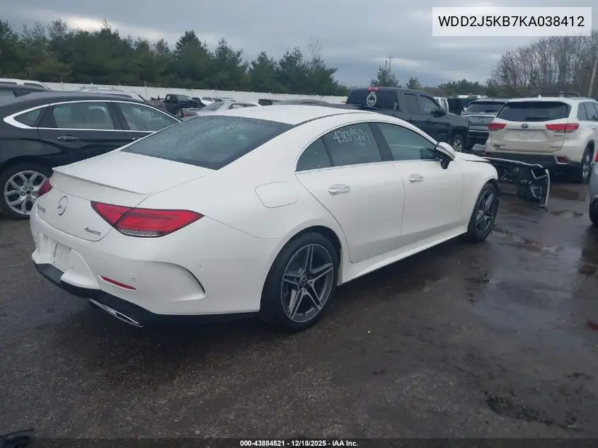 2019 Mercedes-Benz Cls 450 4Matic VIN: WDD2J5KB7KA038412 Lot: 43884521
