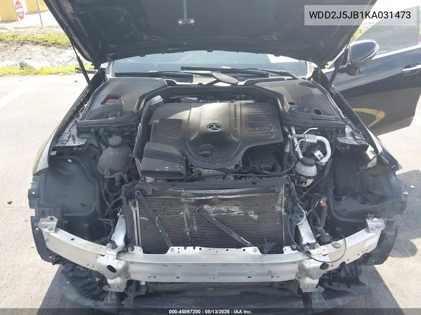 2019 Mercedes-Benz Cls 450 VIN: WDD2J5JB1KA031473 Lot: 45097200