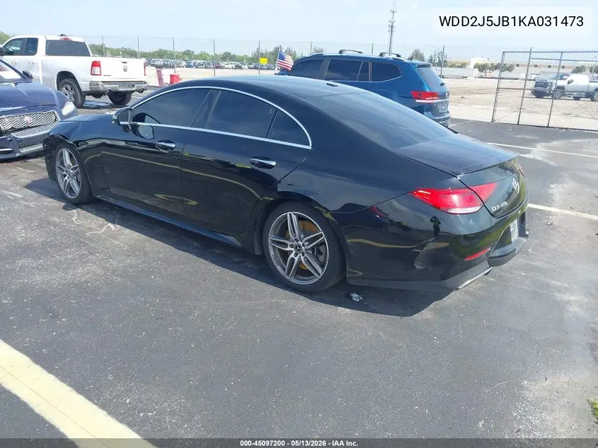 2019 Mercedes-Benz Cls 450 VIN: WDD2J5JB1KA031473 Lot: 45097200