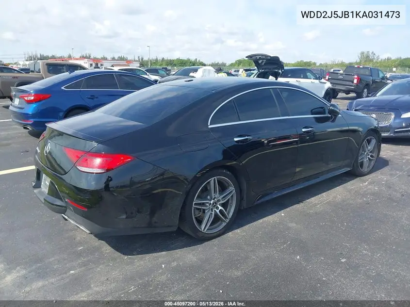 2019 Mercedes-Benz Cls 450 VIN: WDD2J5JB1KA031473 Lot: 45097200