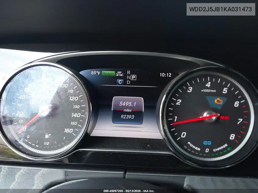 2019 Mercedes-Benz Cls 450 VIN: WDD2J5JB1KA031473 Lot: 45097200