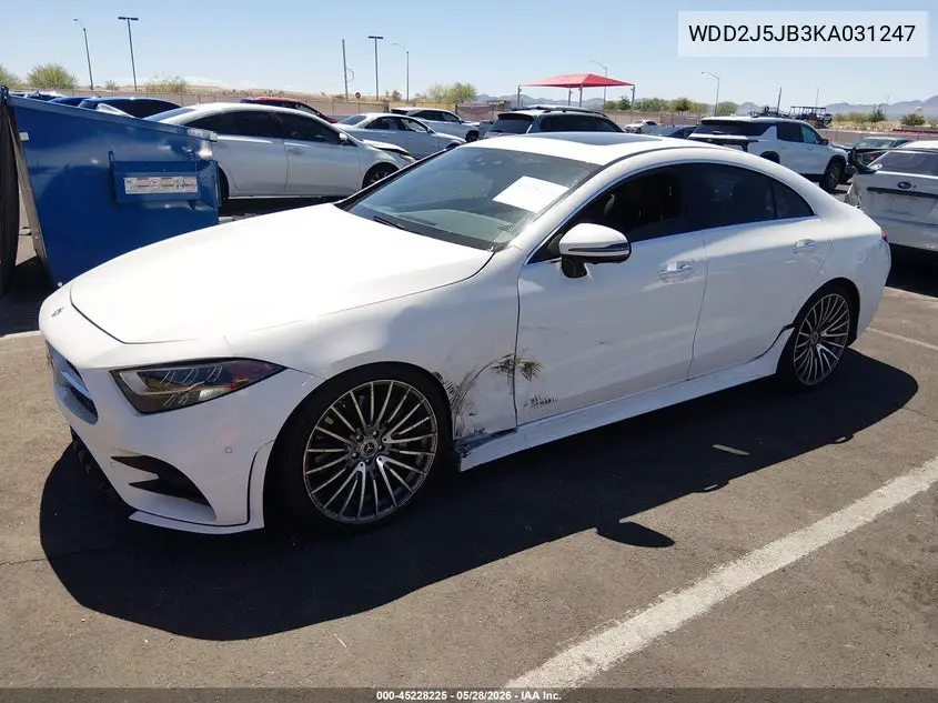 2019 Mercedes-Benz Cls 450 VIN: WDD2J5JB3KA031247 Lot: 45228225